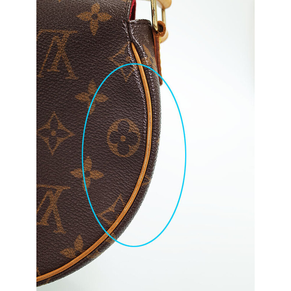 Louis Vuitton Monogram Leather Shoulder White Bag Tan Brown Blanc